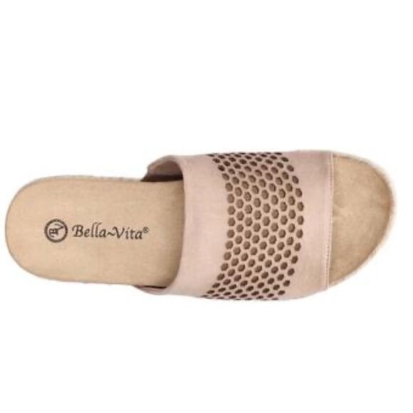 Bella Vita Womens Beverly Taupe Leather Slip On Platform Sandals Shoes NWT 9M - Picture 5 of 11